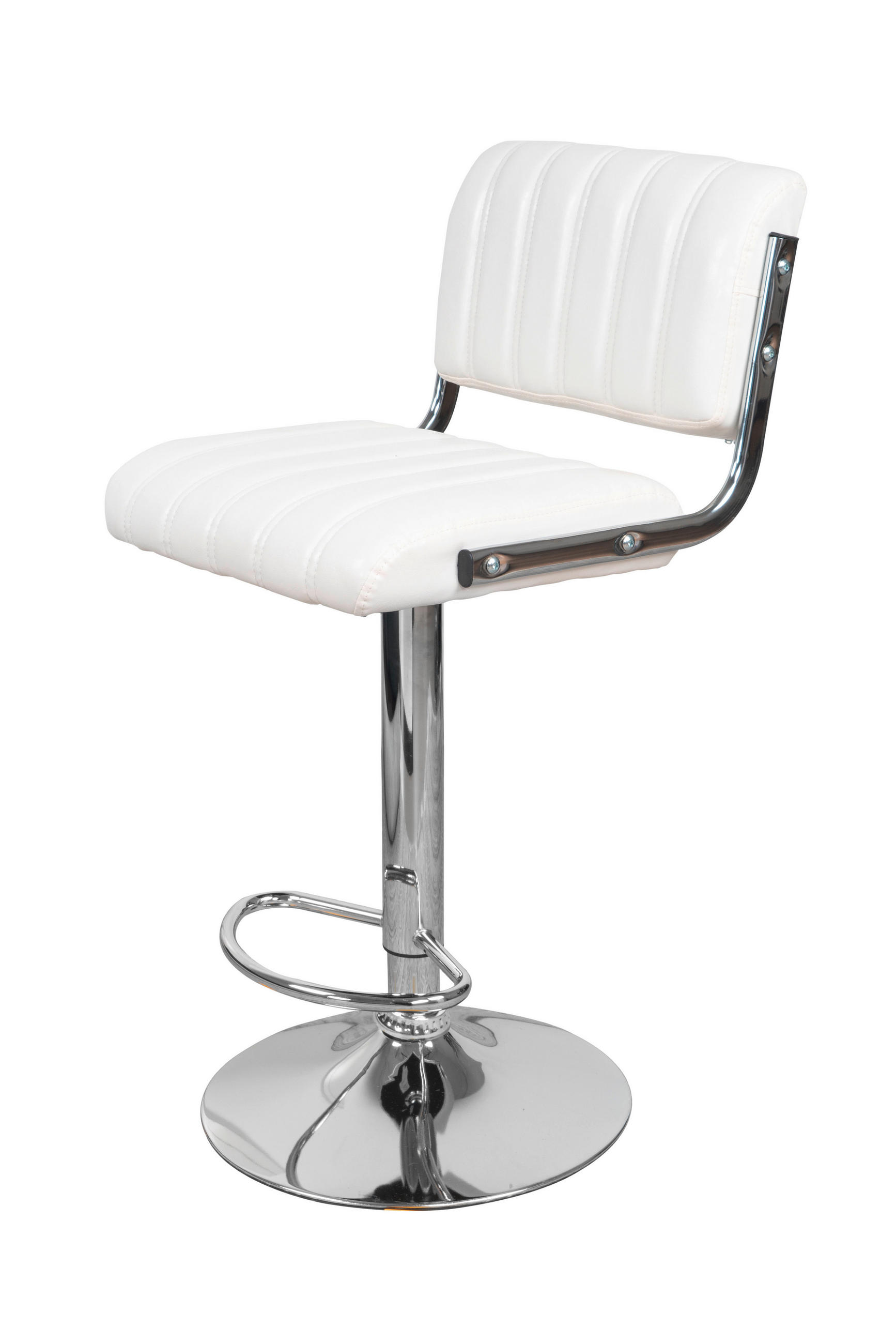 BARHOCKER-SET Weiß Sitzfläche 360° drehbar, abwischbar  - Weiß, MODERN, Metall (51,5/109/43cm) - Kayoom