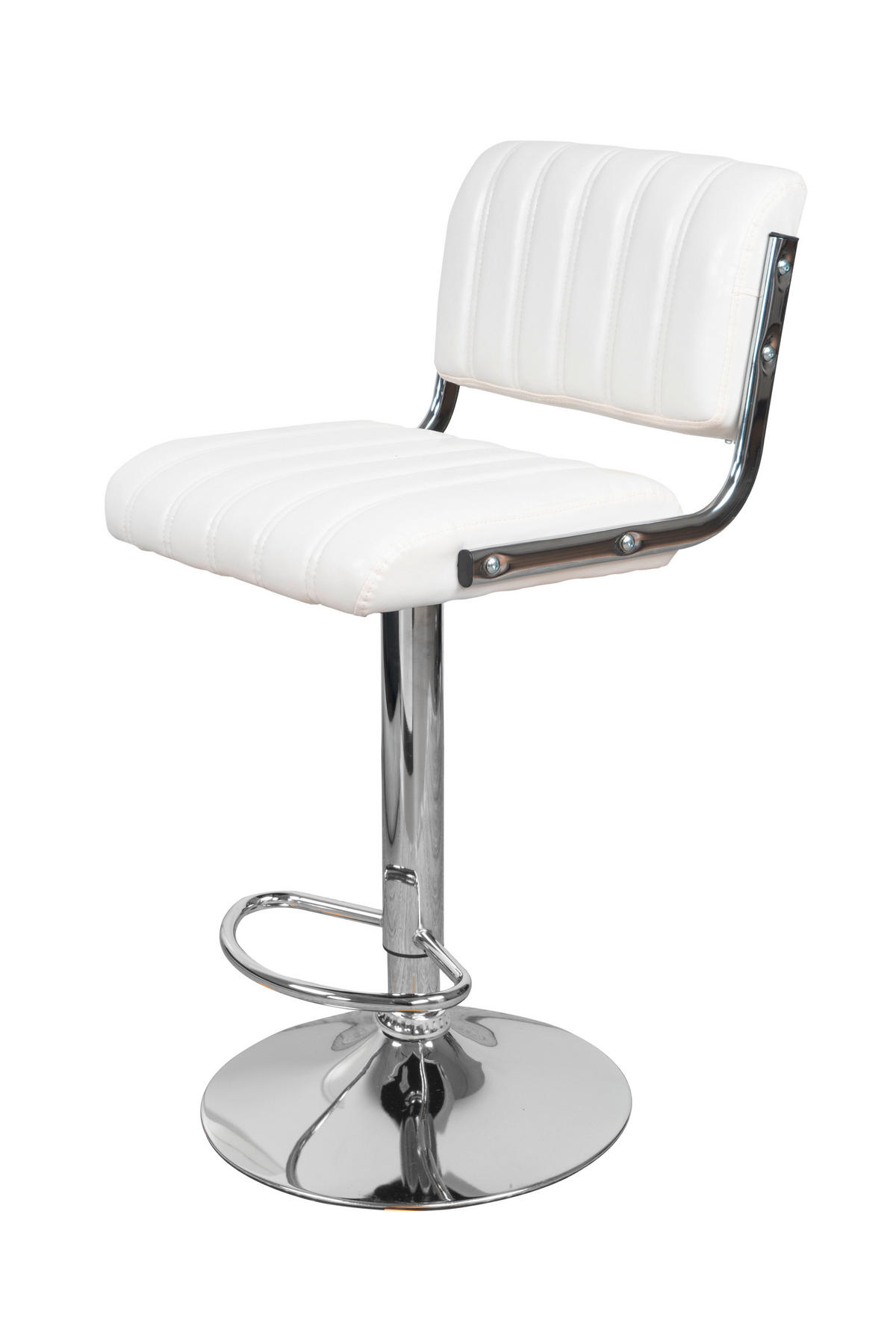 BARHOCKER-SET Weiß Sitzfläche 360° drehbar, abwischbar  - Weiß, MODERN, Metall (51,5/109/43cm) - Kayoom