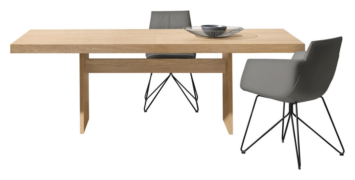 ESSTISCH in Holz 200-300/100/75 cm  - Eiche Bianco/Eichefarben, Natur, Holz (200-300/100/75cm) - TEAM 7