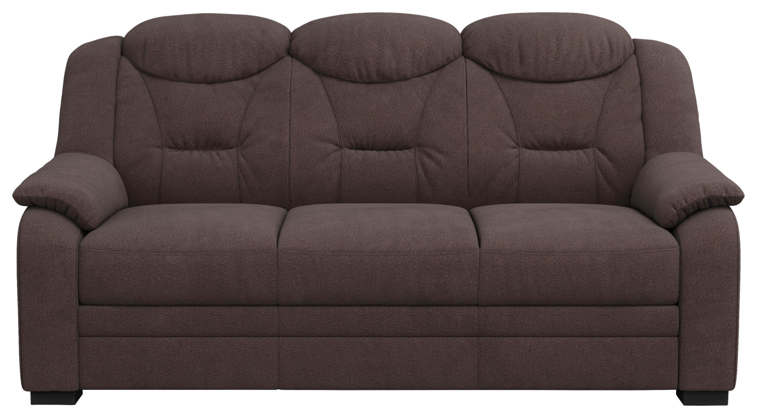 3-SITZER-SOFA Chenille Braun  - Schwarz/Braun, Basics, Kunststoff/Textil (189/99/99cm) - MID.YOU