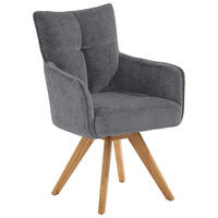 ARMLEHNSTUHL  in Mikrofaser  - Eichefarben/Dunkelgrau, Design, Holz/Textil (59/89/63cm) - SetOne by Musterring