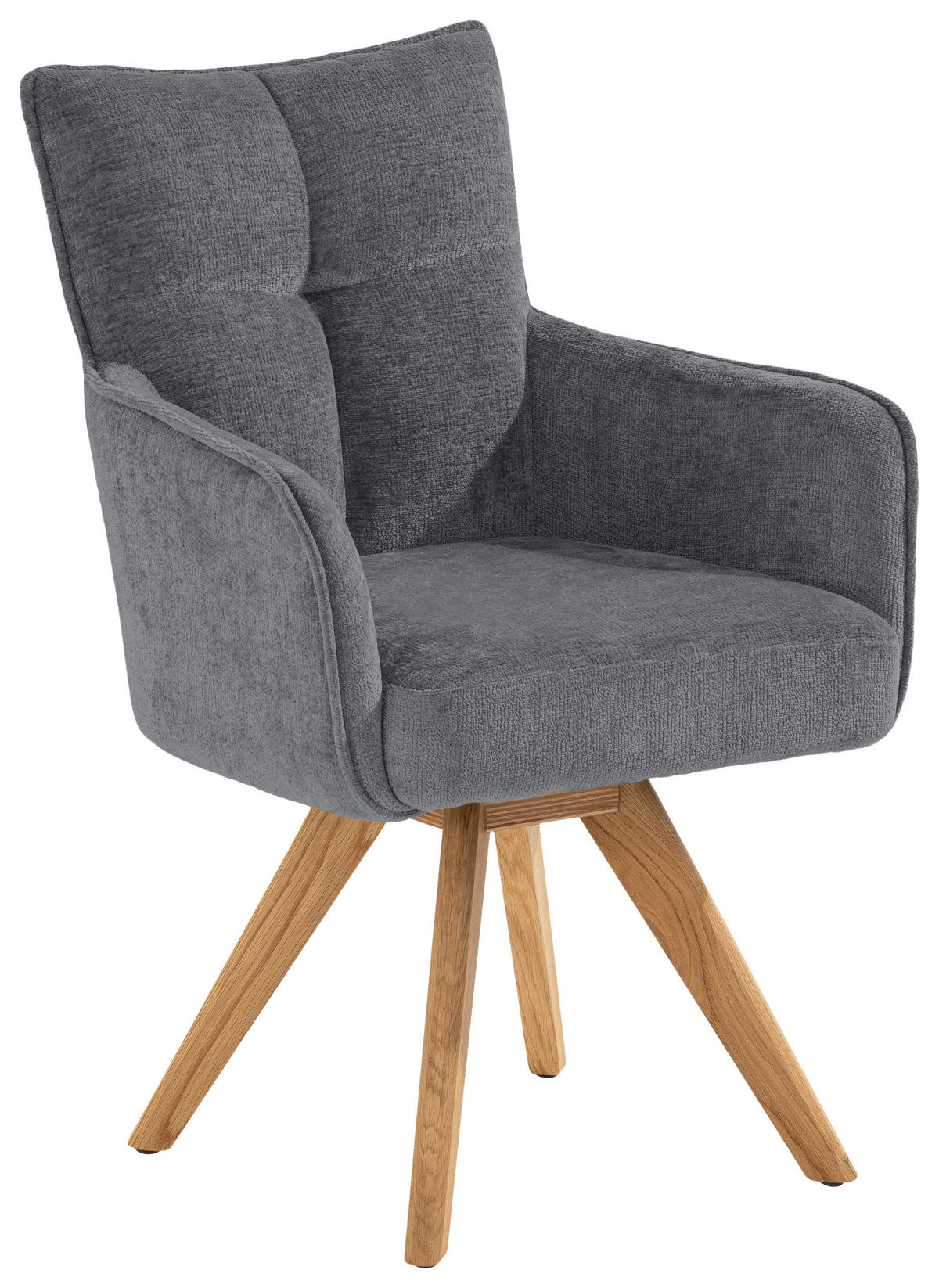 ARMLEHNSTUHL  in Mikrofaser  - Eichefarben/Dunkelgrau, Design, Holz/Textil (59/89/63cm) - SetOne by Musterring