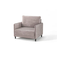 SCHLAFSESSEL ELBA Velours Taupe    - Taupe/Schwarz, Design, Holz/Textil (90/95/95cm) - MID.YOU