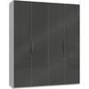 DREHTÜRENSCHRANK in Grau, Weiss  - Chromfarben/Weiss, Modern, Glas/Holzwerkstoff (200/236/58cm) - MID.YOU