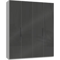 DREHTÜRENSCHRANK in Grau, Weiss  - Chromfarben/Weiss, Modern, Glas/Holzwerkstoff (200/236/58cm) - MID.YOU