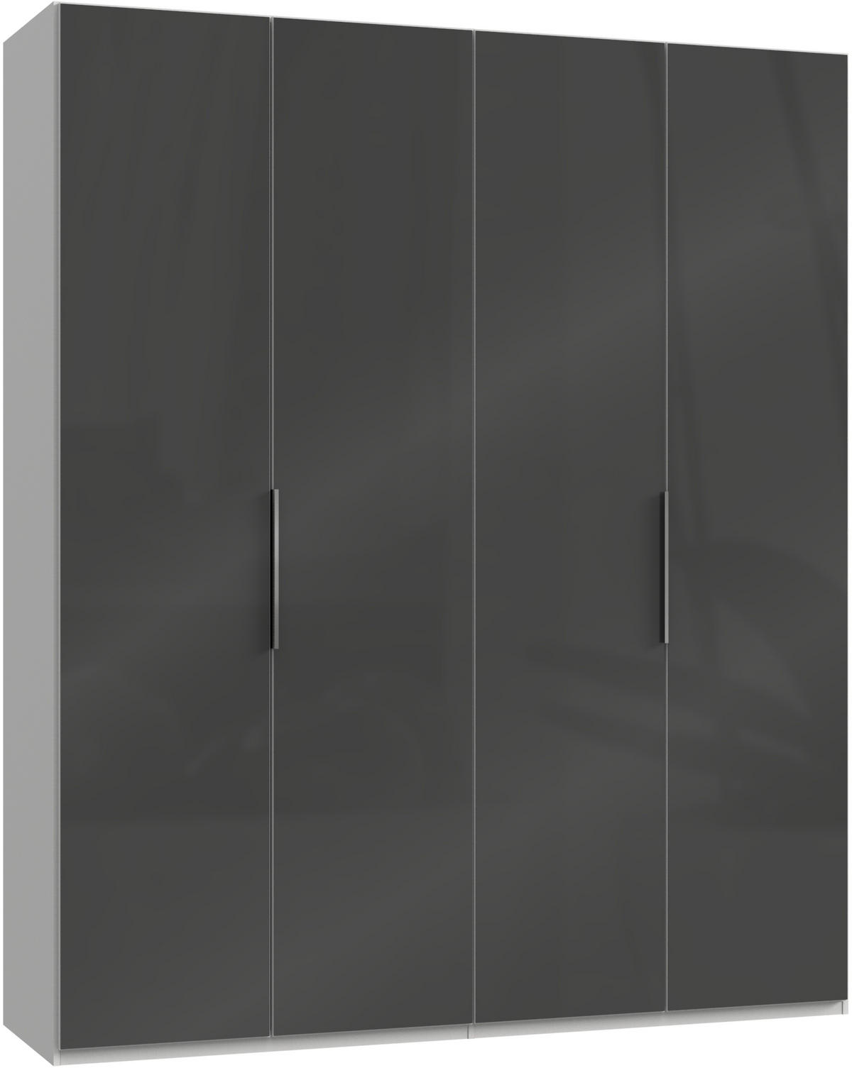DREHTÜRENSCHRANK in Grau, Weiss  - Chromfarben/Weiss, Modern, Glas/Holzwerkstoff (200/236/58cm) - MID.YOU