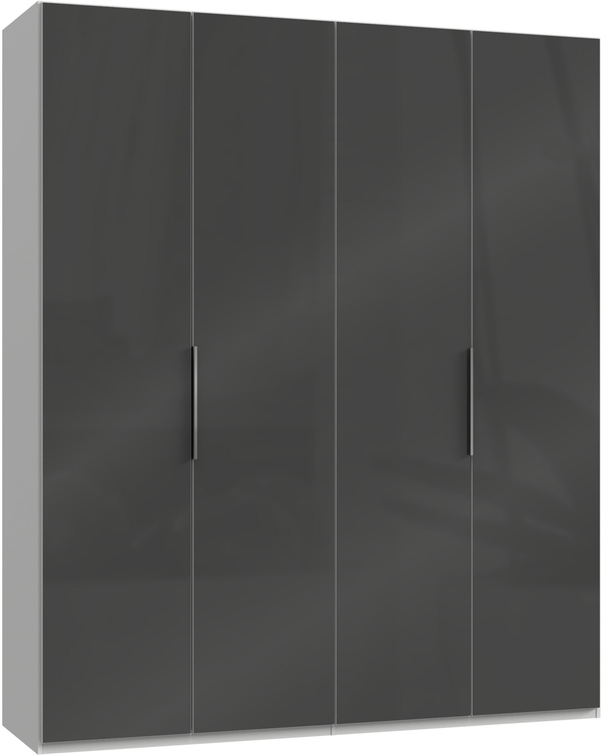 Drehtürenschrank 200cm Level, Grau/weiß