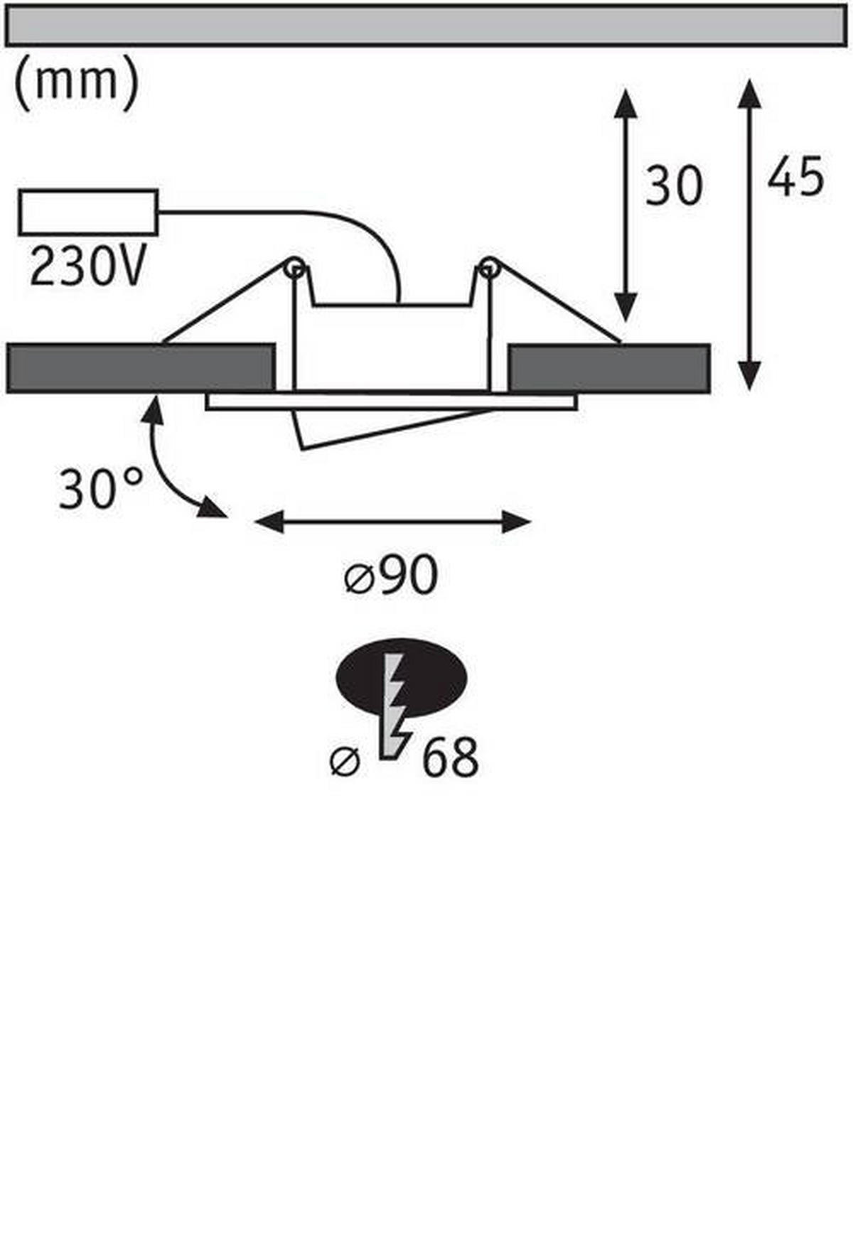 LED-DECKENLEUCHTE 9 cm  - Chromfarben, Basics, Kunststoff (9cm) - Paulmann
