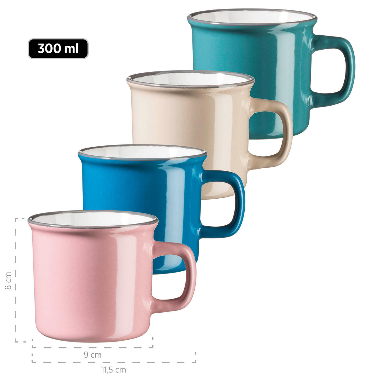 KOMBISERVICE Maila 16-teilig  - Beige/Petrol, Basics, Keramik - Mäser