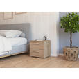NACHTSCHRANK 50/49/42 cm  - Silberfarben/Sonoma Eiche, Design, Holzwerkstoff/Metall (50/49/42cm) - Novel