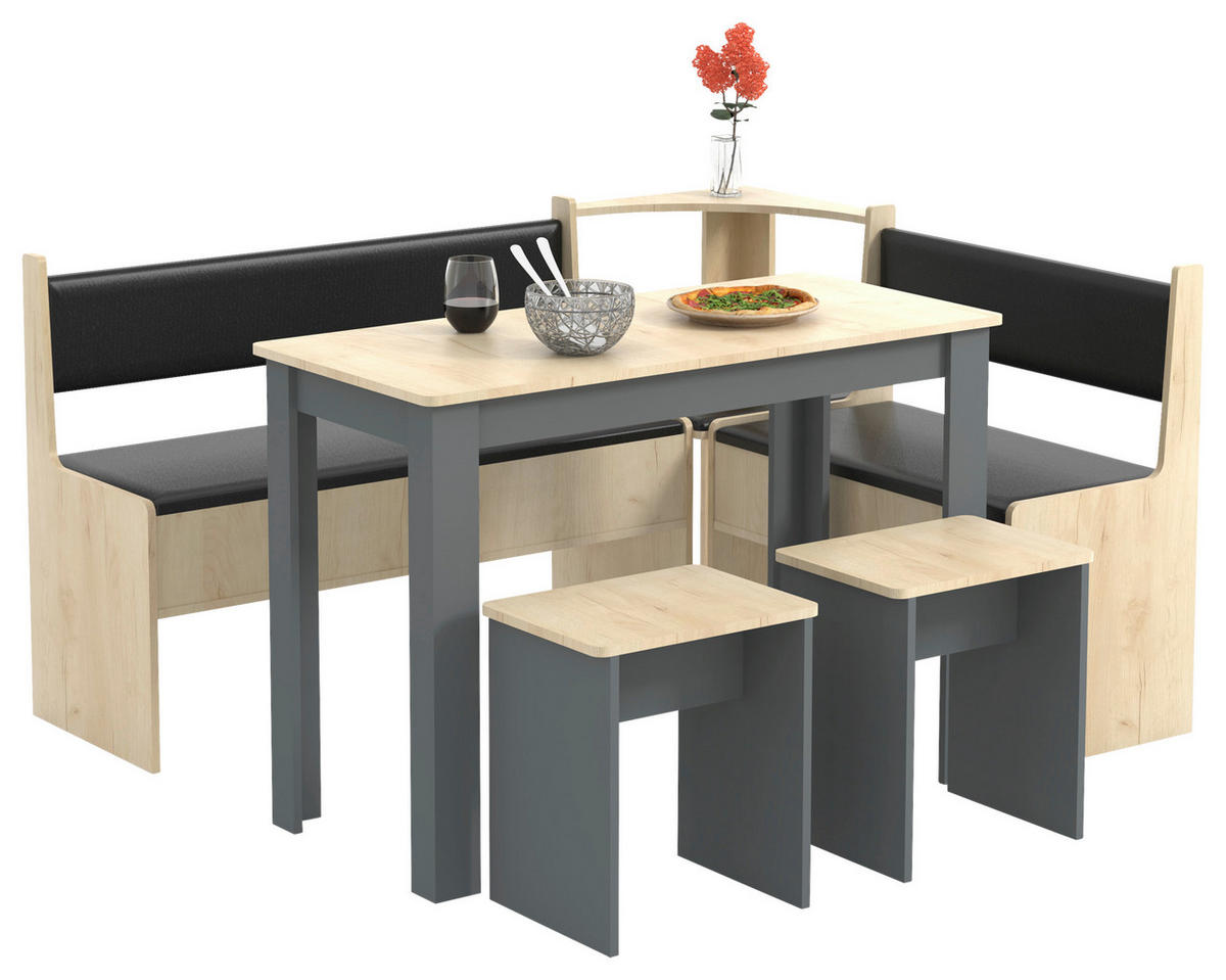 ECKBANKGRUPPE Anthrazit  - Anthrazit, MODERN (153/115cm) - MID.YOU