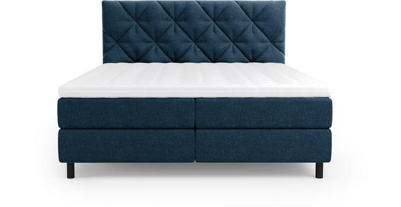 BOXBETT 180/200 cm in Dunkelblau - Schwarz/Dunkelblau, Design, Holz/Holzwerkstoff (180/200cm) - Esposa