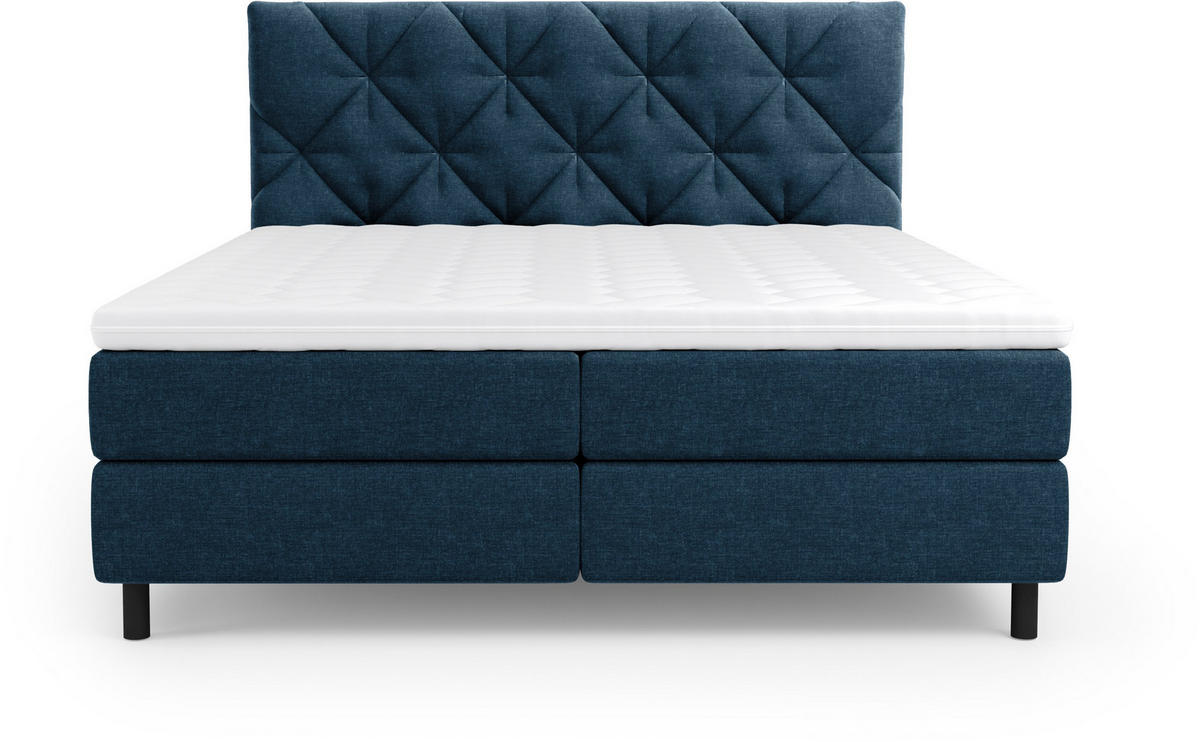 BOXBETT 140/200 cm  in Dunkelblau  - Schwarz/Dunkelblau, Design, Holz/Holzwerkstoff (140/200cm) - Esposa