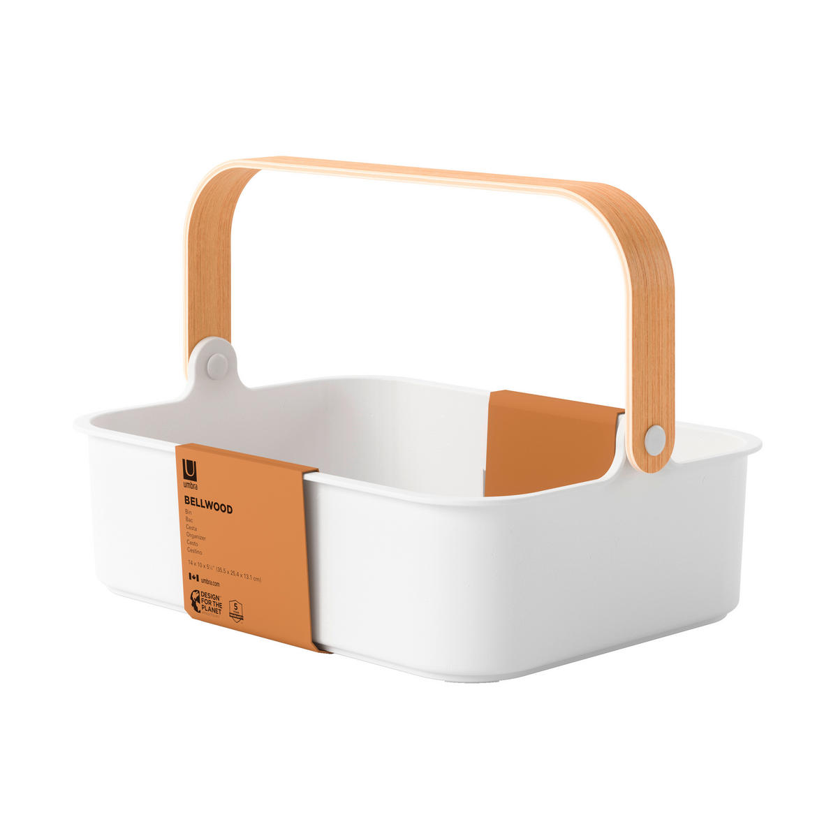 ORGANIZATOR  BELLWOOD 35/26/13 cm                  - bela/naravne barve, Basics, umetna masa/les (35/26/13cm) - Umbra