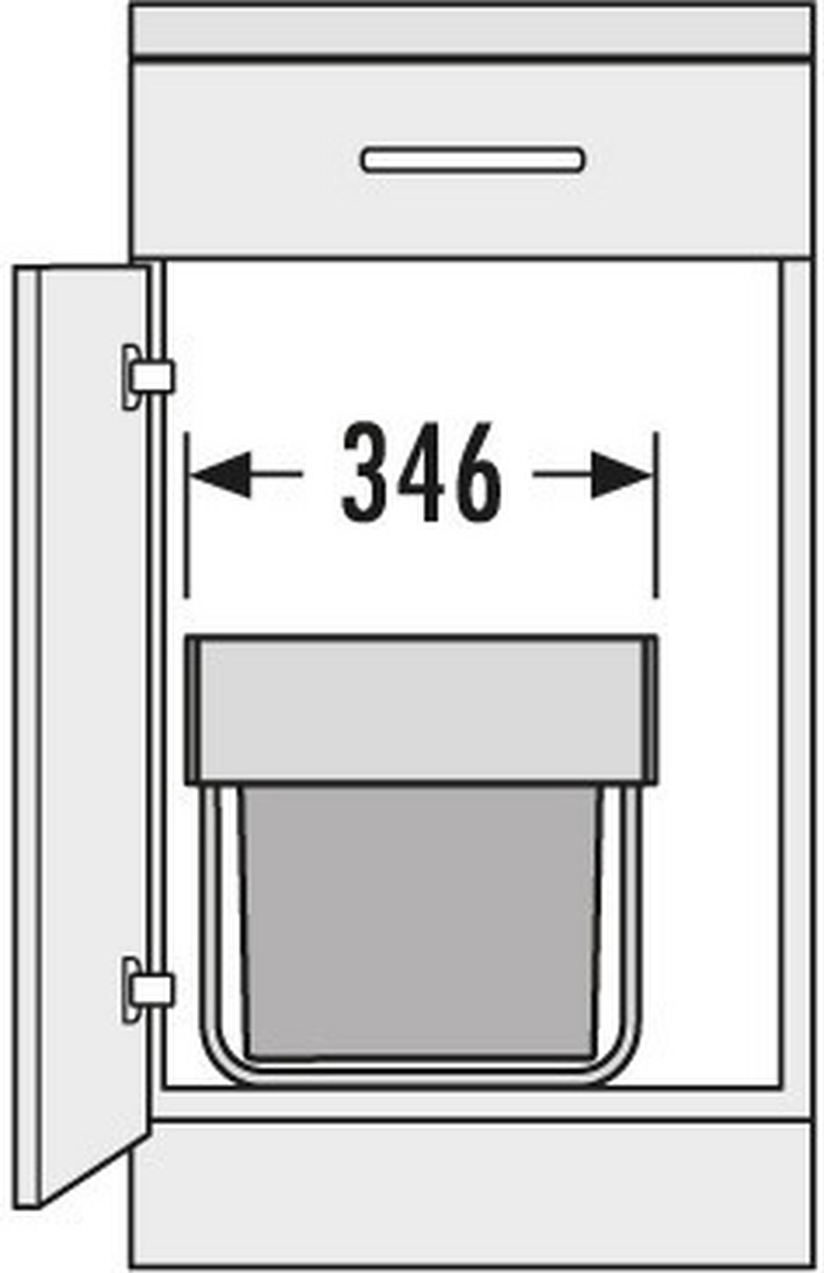 EINBAUABFALLSAMMLER 36 l  Kunststoff  - Schwarz/Grau, Basics, Kunststoff (31,6/32/47cm) - HKT