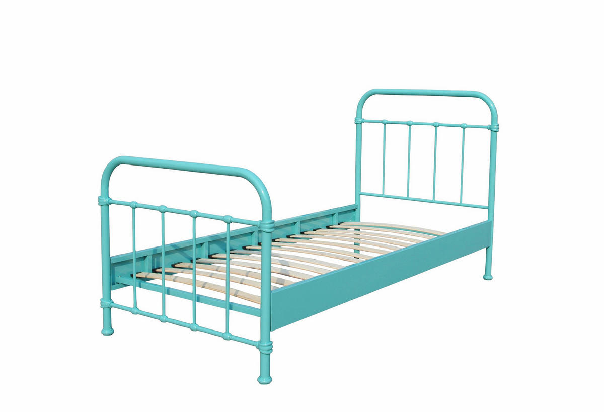 KINDER-/JUNIORBETT 90/200 cm  in Türkis  - Türkis, ROMANTIK / LANDHAUS, Metall (90/200cm) - MID.YOU