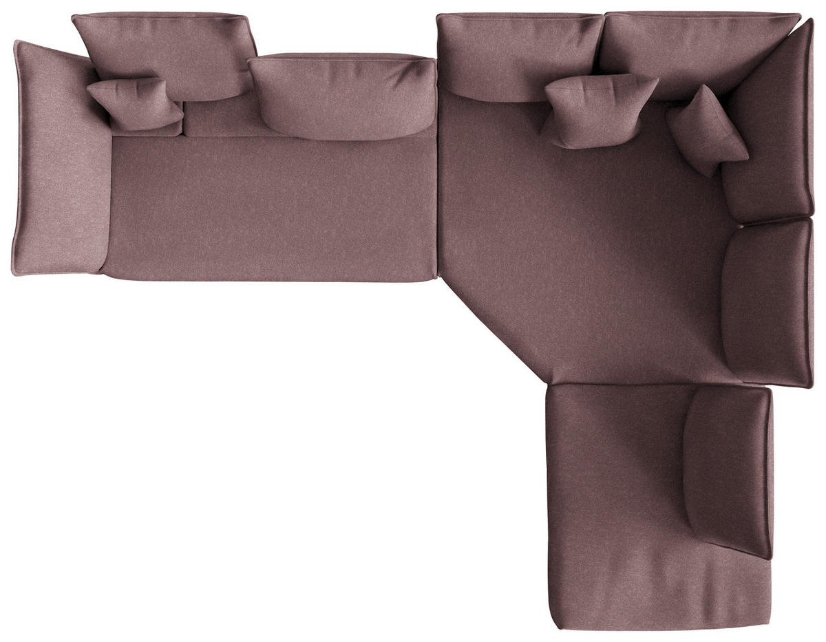 ECKSOFA  in Chenille, Flachgewebe Beere  340/272 cm  - Beere/Schwarz, MODERN, Textil/Metall (340/272cm) - W.Schillig