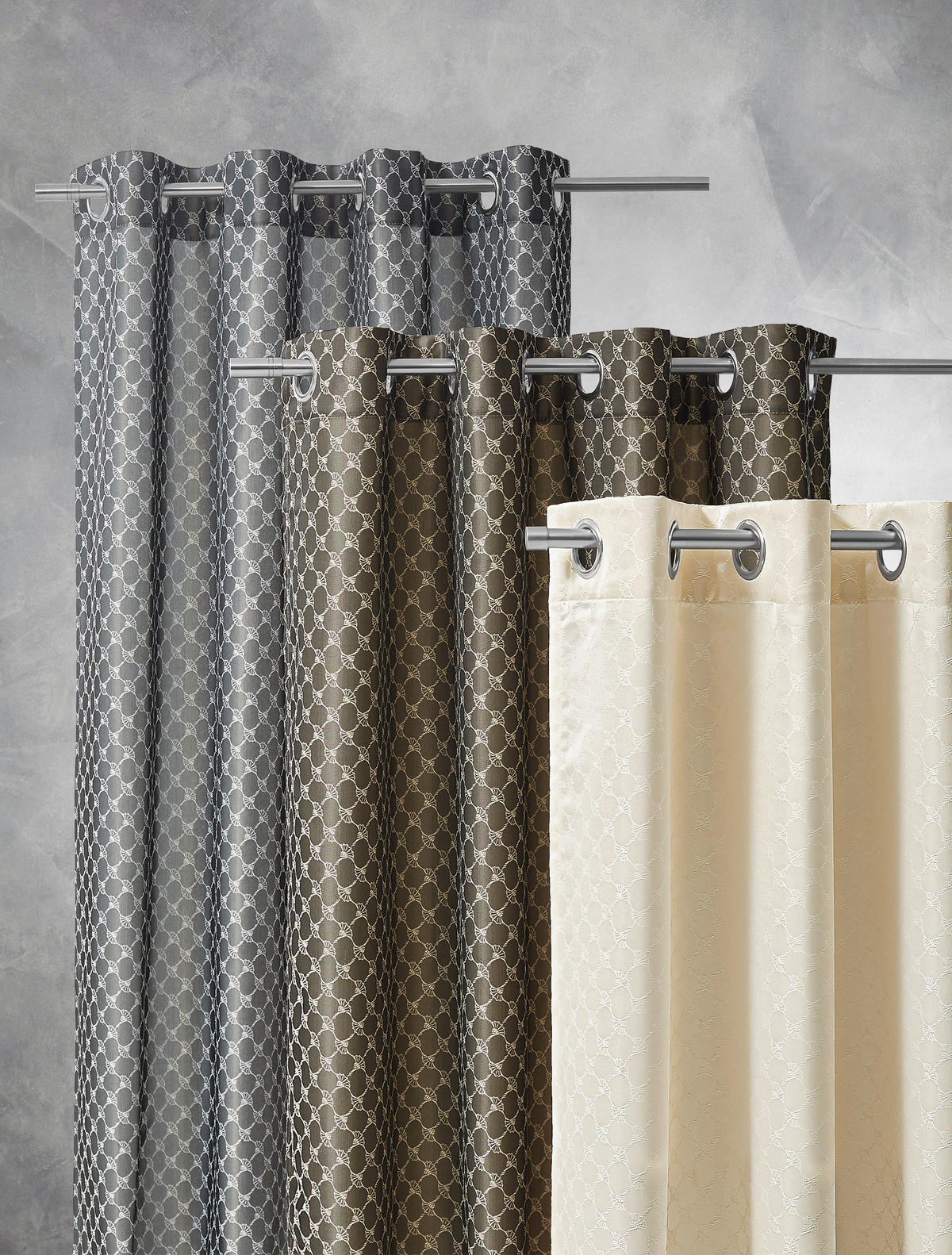 ZÁVES S OČKAMI, nepriehľadné, 140/250 cm - prírodná farba, Design, textil (140/250cm) - Joop!