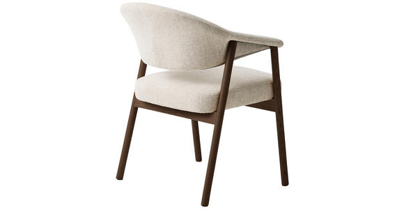 ARMLEHNSTUHL   Chenille  - Sandfarben/Dunkelbraun, KONVENTIONELL, Holz/Textil (63/81/63cm) - Ambia Home