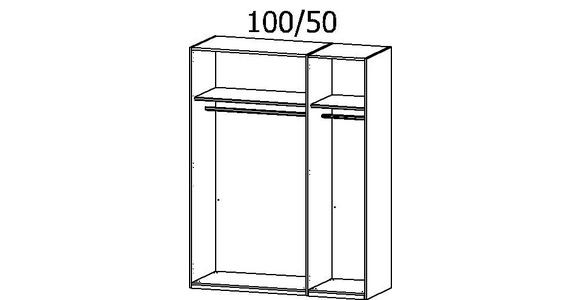 DREHTÜRENSCHRANK 151/197/60 cm 3-türig Weiß - Silberfarben/Weiß, Design, Holzwerkstoff/Kunststoff (151/197/60cm) - Novel