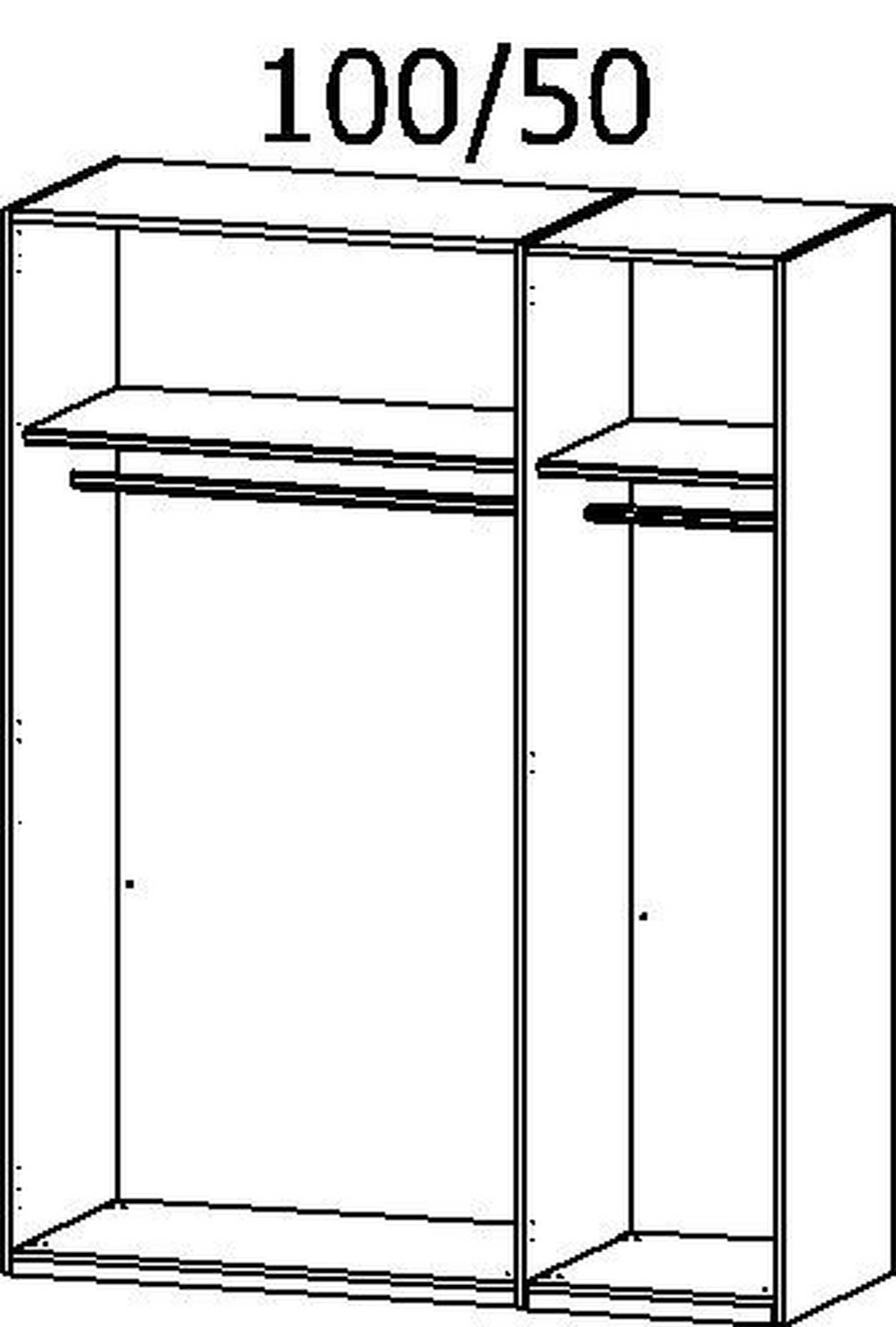 DREHTÜRENSCHRANK in Weiss  - Weiss/Silberfarben, Design, Holzwerkstoff/Kunststoff (151/197/60cm) - Novel