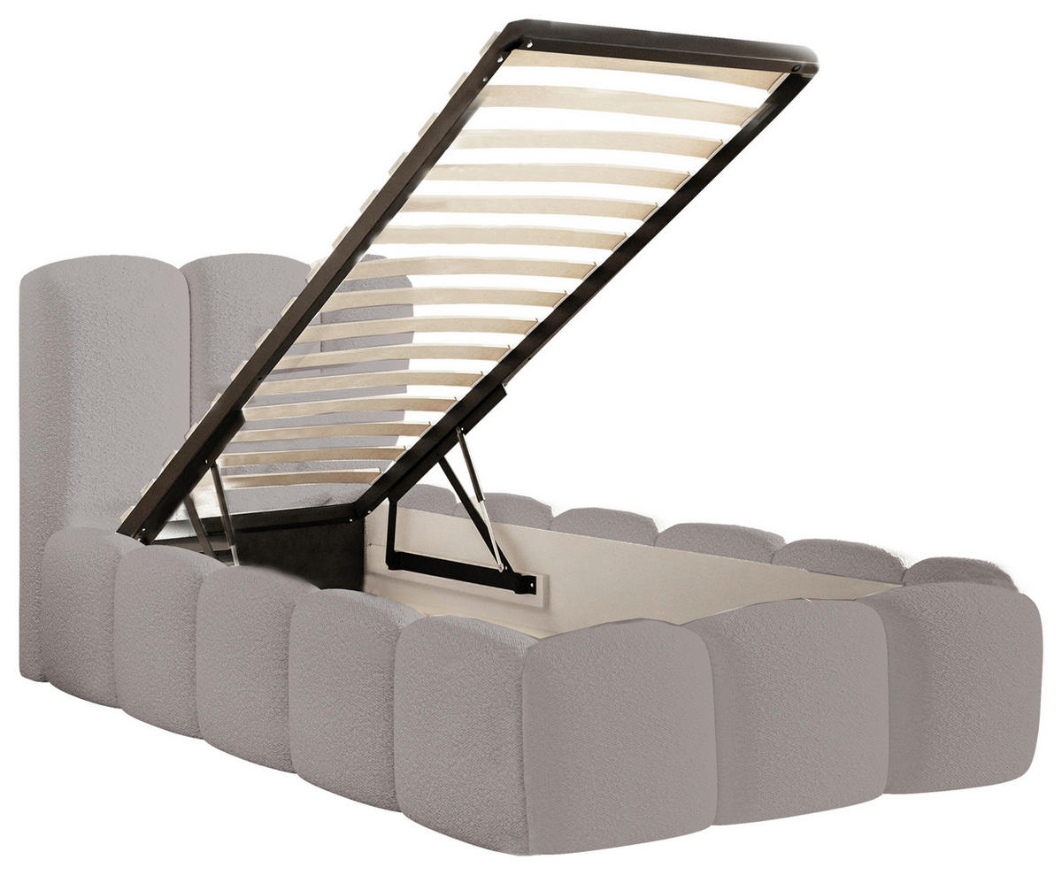 POLSTERBETT Lattenrost, Bettkasten Grau 90/200 cm  - Grau, MODERN, Holz/Textil (90/200cm) - Livetastic