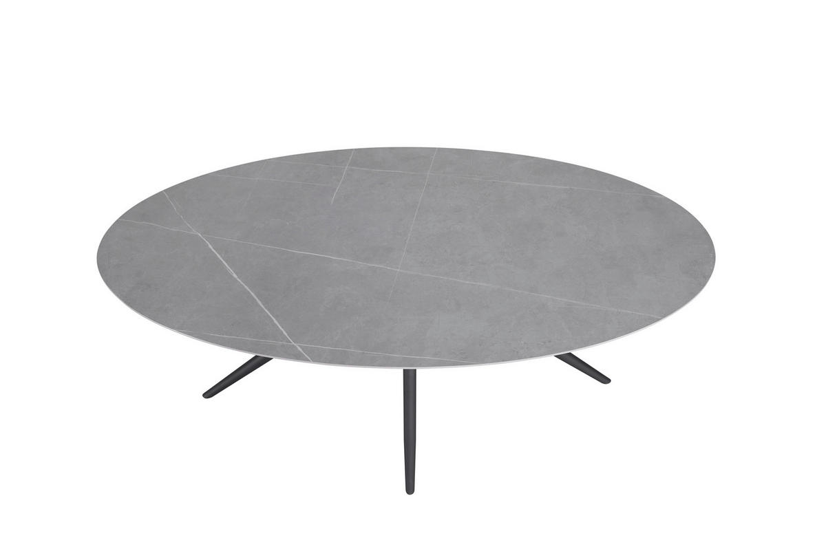 JEDÁLENSKÝ STÔL, sivá, čierna, 180/89/76 cm - čierna/sivá, Design, kov/keramika (180/89/76cm) - Novel