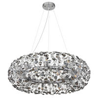 KRISTALL-HÄNGELEUCHTE 80/150 cm   - Klar/Chromfarben, LIFESTYLE, Glas/Kunststoff (80/150cm) - Globo