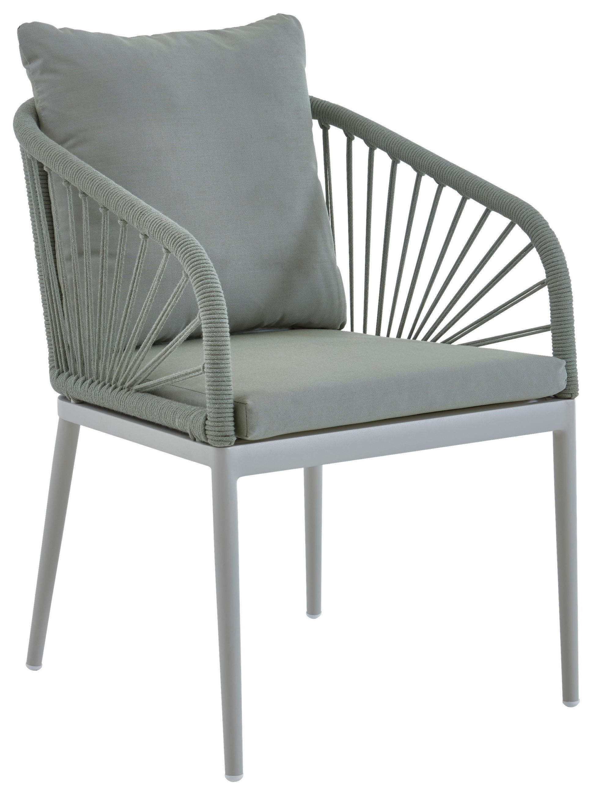 GARTENSESSEL Metall, Textil Salbeigrün  - Weiss/Salbeigrün, Design, Textil/Metall (56/87/63cm)