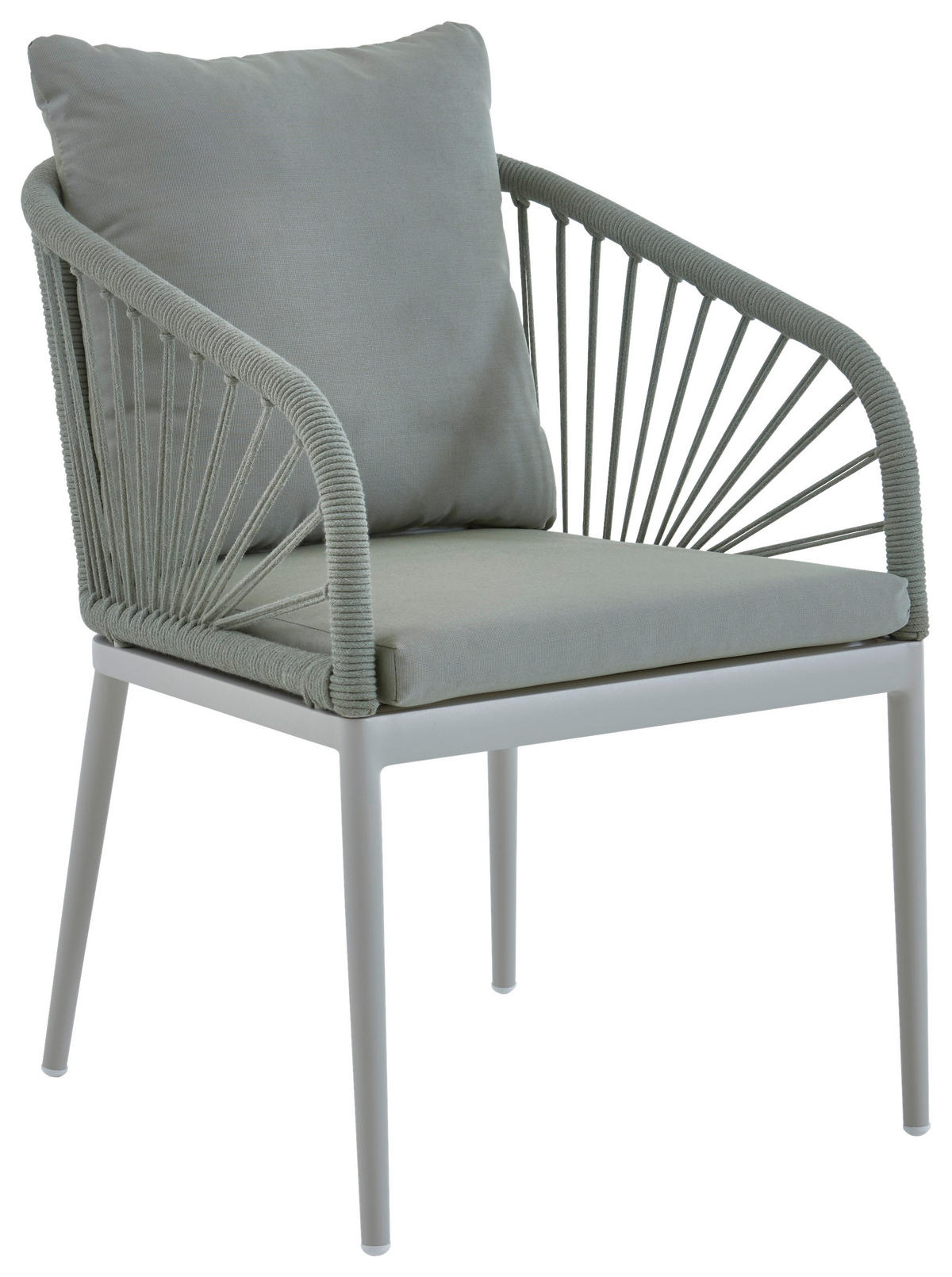 GARTENSESSEL Metall, Textil Salbeigrün  - Weiss/Salbeigrün, Design, Textil/Metall (56/87/63cm)