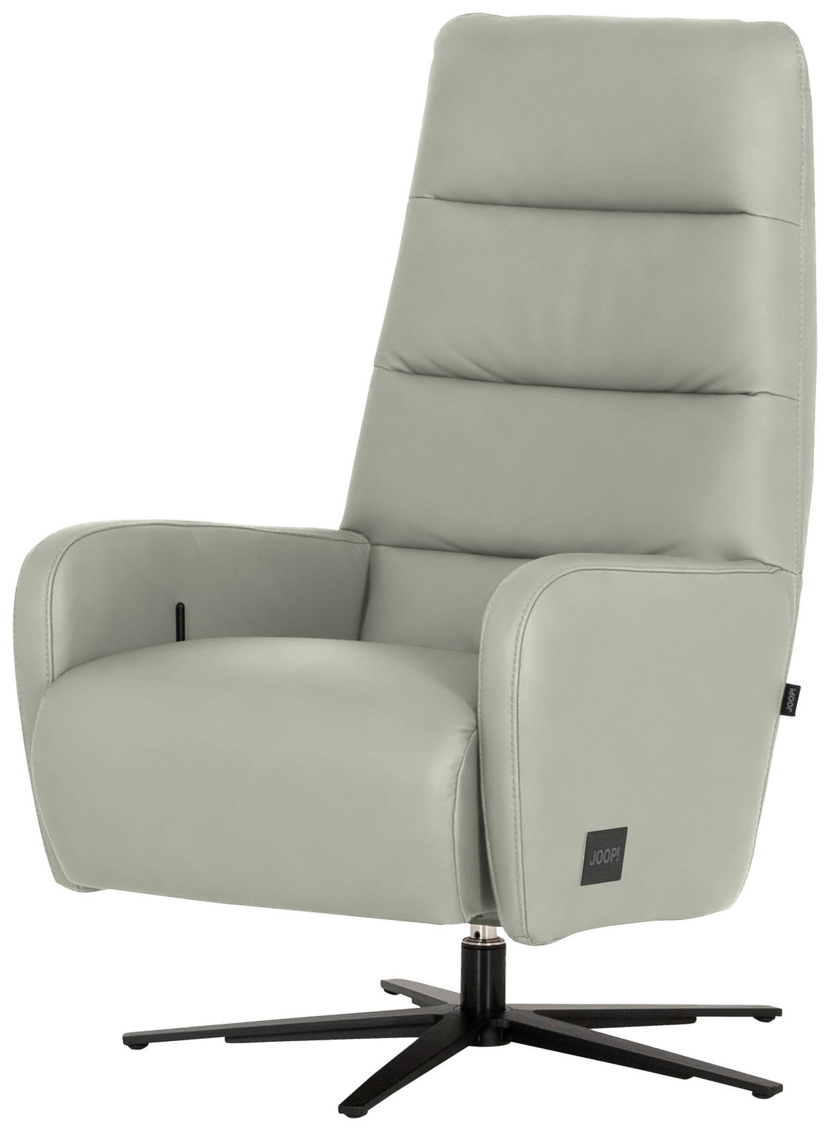 RELAXSESSEL Leder Silberfarben  - Silberfarben/Schwarz, Modern, Leder/Metall (66/110/83cm) - Joop!
