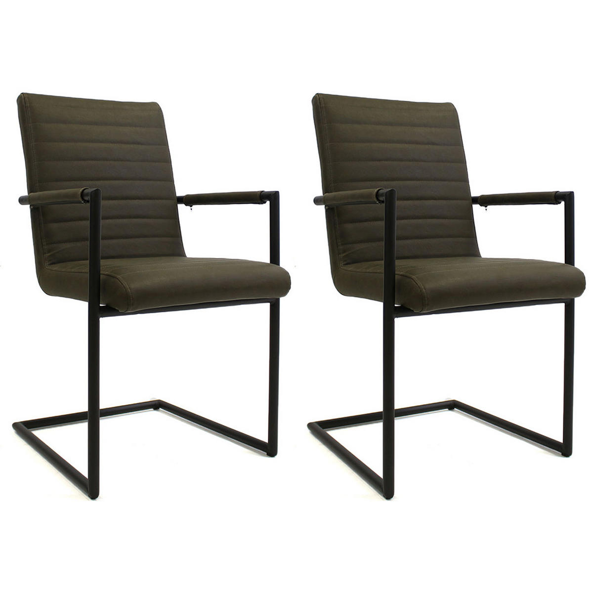 SADA STOLIČIEK S PODRÚČKAMI 2 kus - čierna/zelená, Lifestyle, kov/textil (54/97/57cm) - MID.YOU