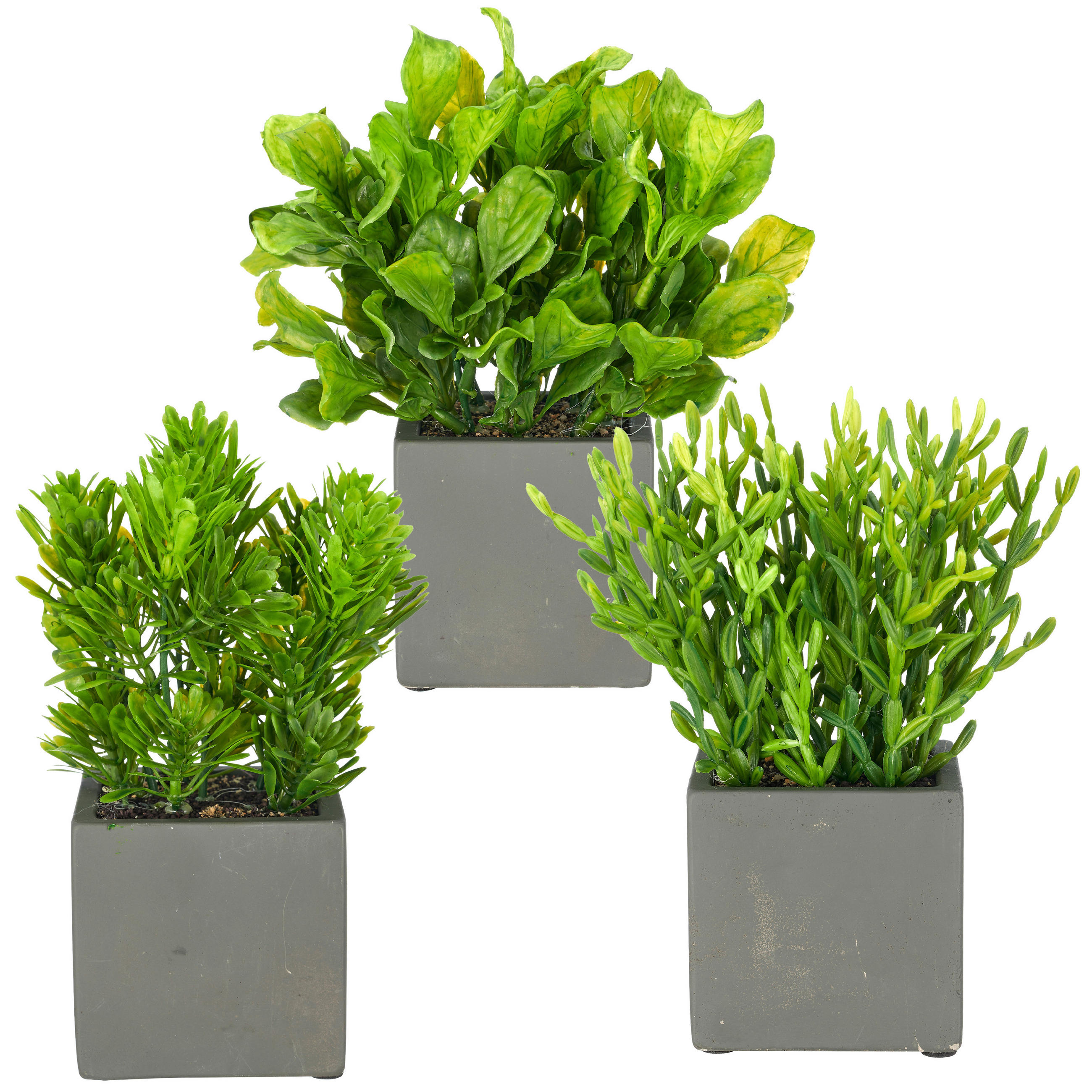 KUNSTPFLANZE Dekoblatt 18 cm  - Grau/Grün, Basics, Kunststoff/Stein (18cm)