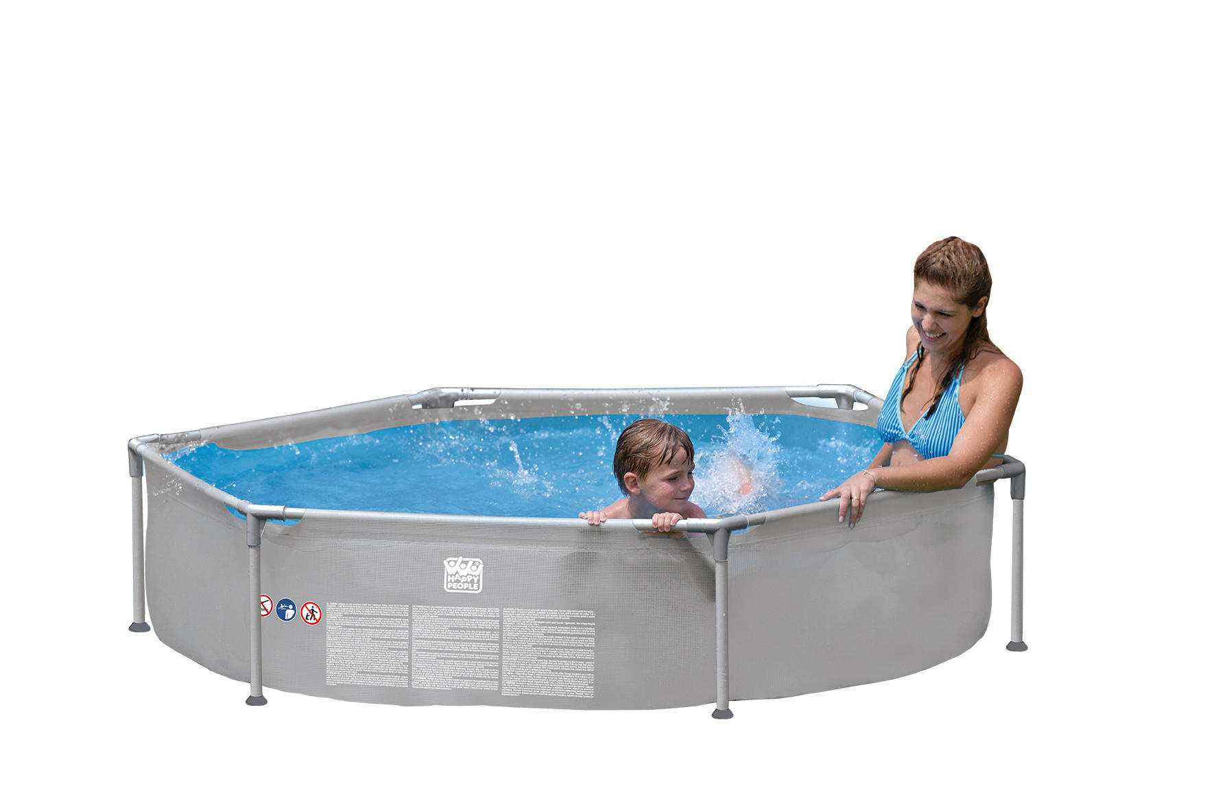 POOL 77518 240/51 cm  - Grau, Trend, Kunststoff/Metall (240/51cm)
