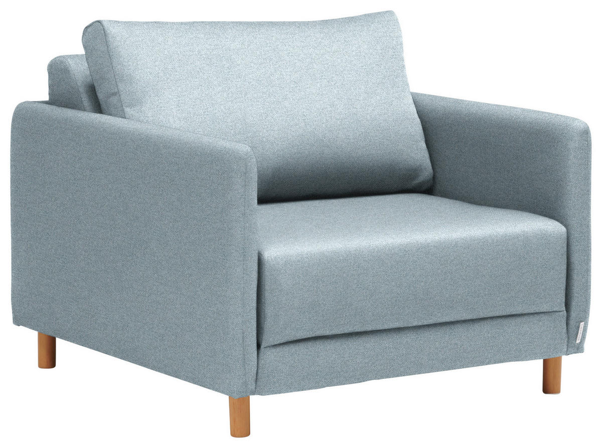 SCHLAFSESSEL in Webstoff Hellblau  - Naturfarben/Hellblau, KONVENTIONELL, Kunststoff/Textil (89/79/94cm) - Cantus