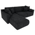 ECKSOFA  in Samt Dunkelgrau  195/293 cm  - Chromfarben/Dunkelgrau, KONVENTIONELL, Kunststoff/Textil (195/293cm) - Carryhome