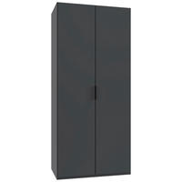 FALTTÜRENSCHRANK 100/236/58 cm 2-türig Graphitfarben  - Schwarz/Graphitfarben, Design, Holzwerkstoff (100/236/58cm) - Boxxx