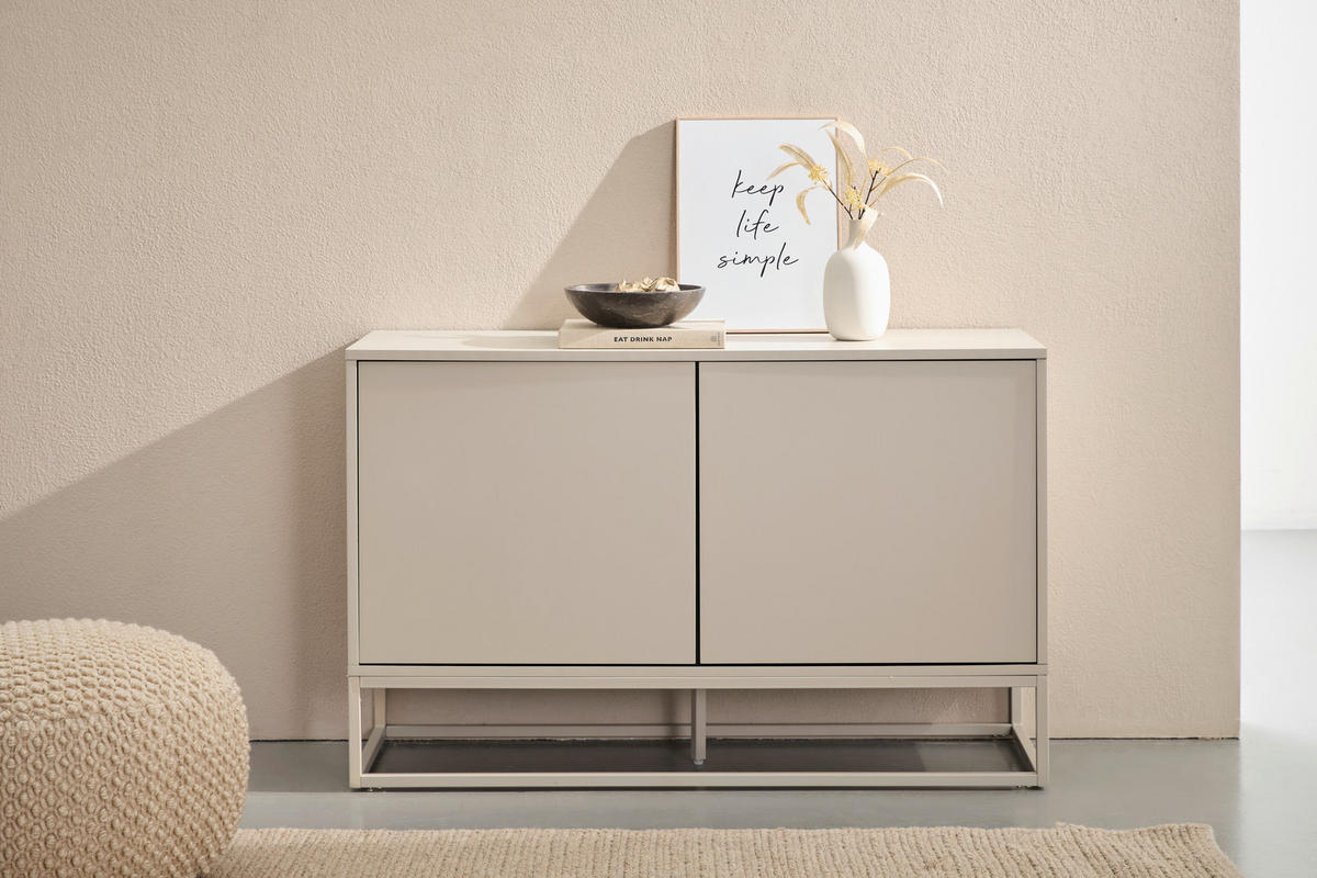 SIDEBOARD Libreville 120/76/40 cm  - Kaschmir/Weiß, Design, Holzwerkstoff/Metall (120/76/40cm) - MID.YOU