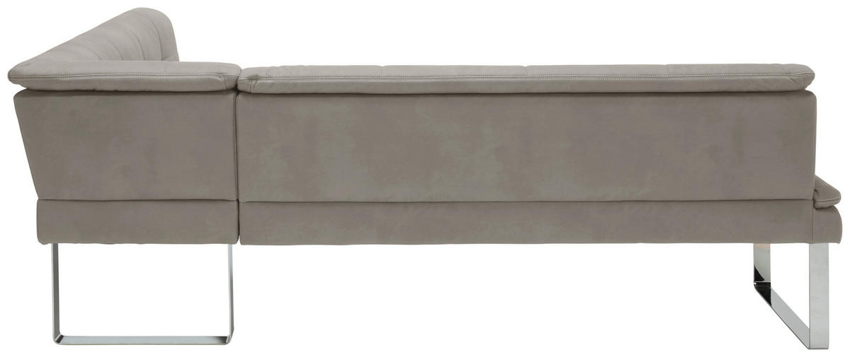 ECKBANK 233/174 cm Mikrofaser Chromfarben, Ecru Metall   - Chromfarben/Ecru, Design, Textil/Metall (233/174cm) - Novel