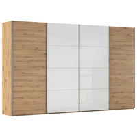 SCHWEBETÜRENSCHRANK in  - Chromfarben, KONVENTIONELL, Glas/Holzwerkstoff (361/223/68cm) - Novel