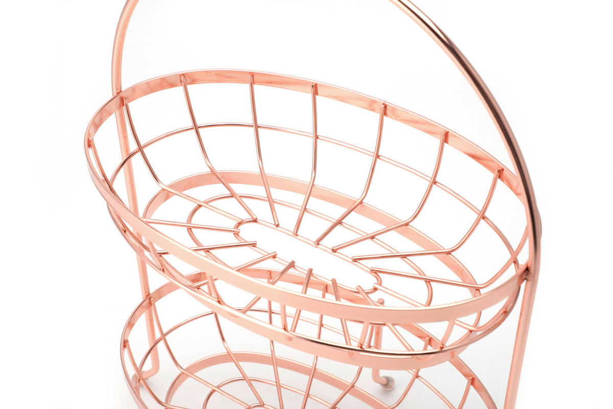 KOŠ NA OVOCE  - měděné barvy, Basics, kov (27/17/41cm) - Echtwerk