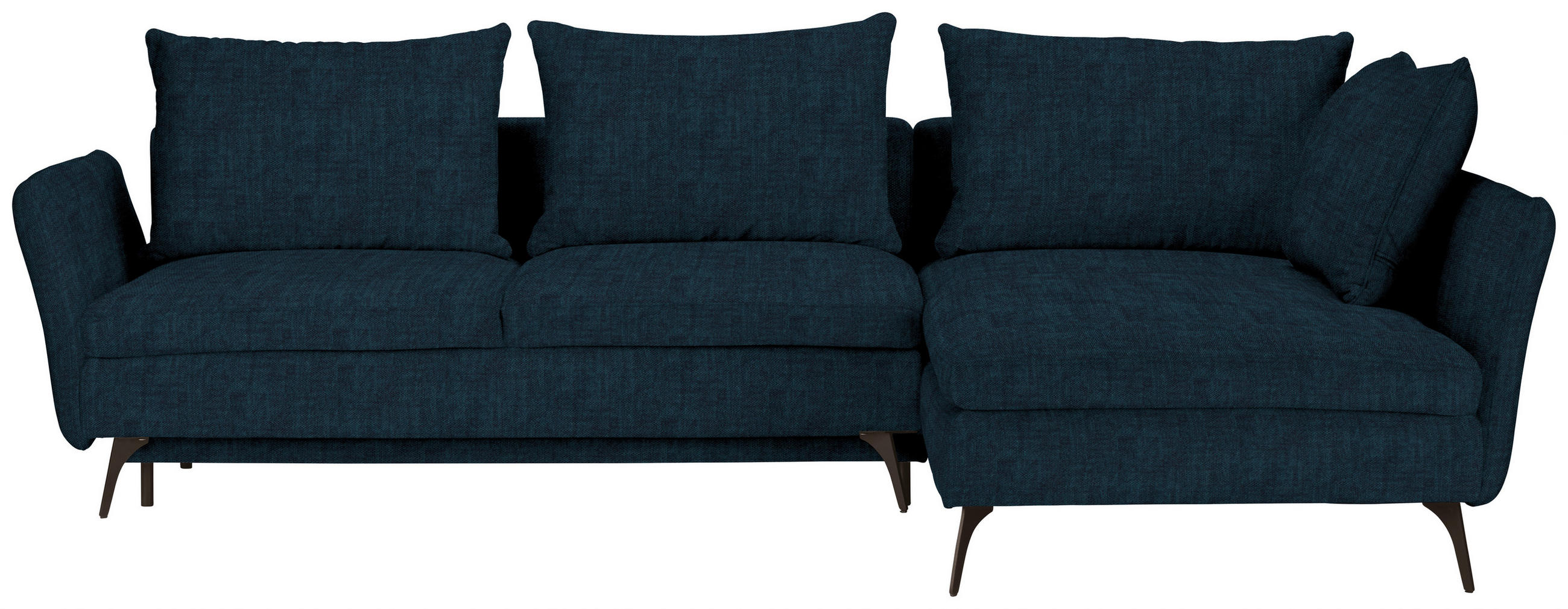 ECKSOFA  Webstoff Petrol  - Petrol/Schwarz, Modern, Textil/Metall (282/182cm) - Carryhome