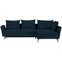 ECKSOFA 282/182 cm  in Webstoff Petrol Rückenkissen, Bettkasten, Schlaffunktion, Rücken echt  282/182 cm  - Petrol/Schwarz, MODERN, Textil/Metall (282/182cm) - Carryhome