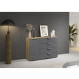 KOMMODE  in 120/81/42 cm  - Dunkelgrau/Eiche Artisan, Design, Holzwerkstoff/Metall (120/81/42cm) - Carryhome