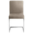 SCHWINGSTUHL  in Stahl Mikrofaser  - Sandfarben/Edelstahlfarben, Design, Textil/Metall (45/91/58cm) - Moderano