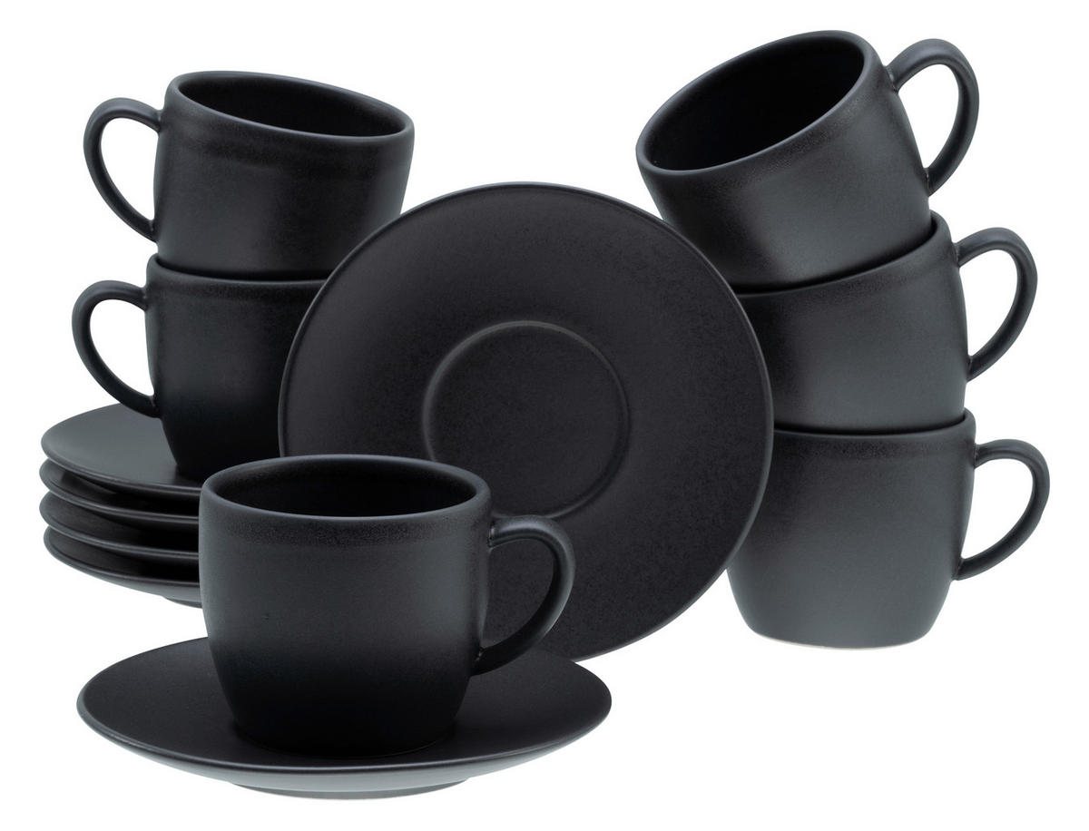 TASSENSET Soft Touch Black 12-teilig  - Basics, Keramik - Creatable