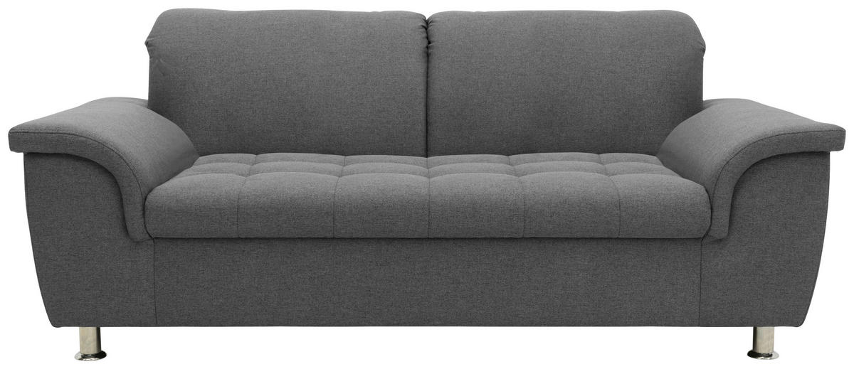 2-SITZER-SOFA  in Webstoff Grau  - Chromfarben/Grau, KONVENTIONELL, Textil/Metall (190/81/105cm) - MID.YOU