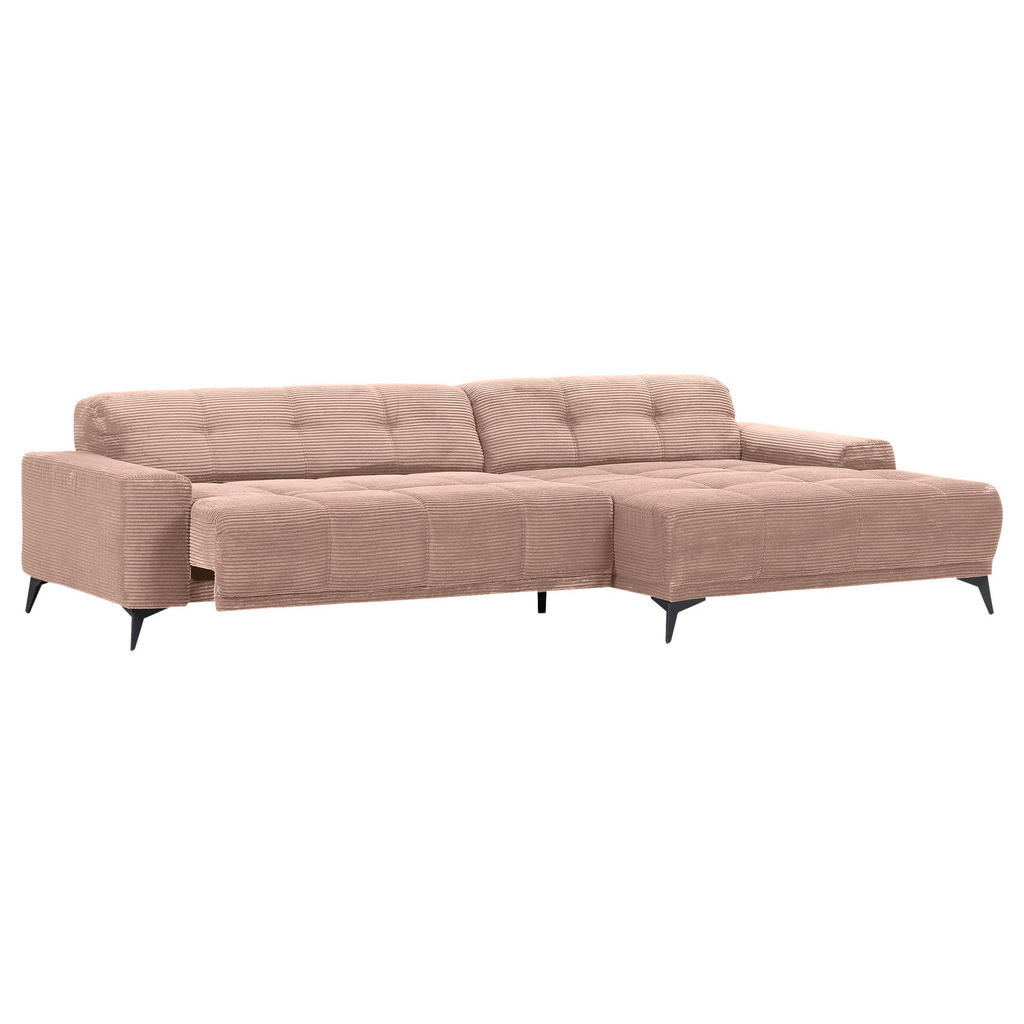 Thumbnail - Carryhome Ecksofa, Altrosa, Textil, 2-3-Sitzer, Ottomane rechts, L-Form, 295x165 cm, seitenverkehrt erhältlich, Rücken e...