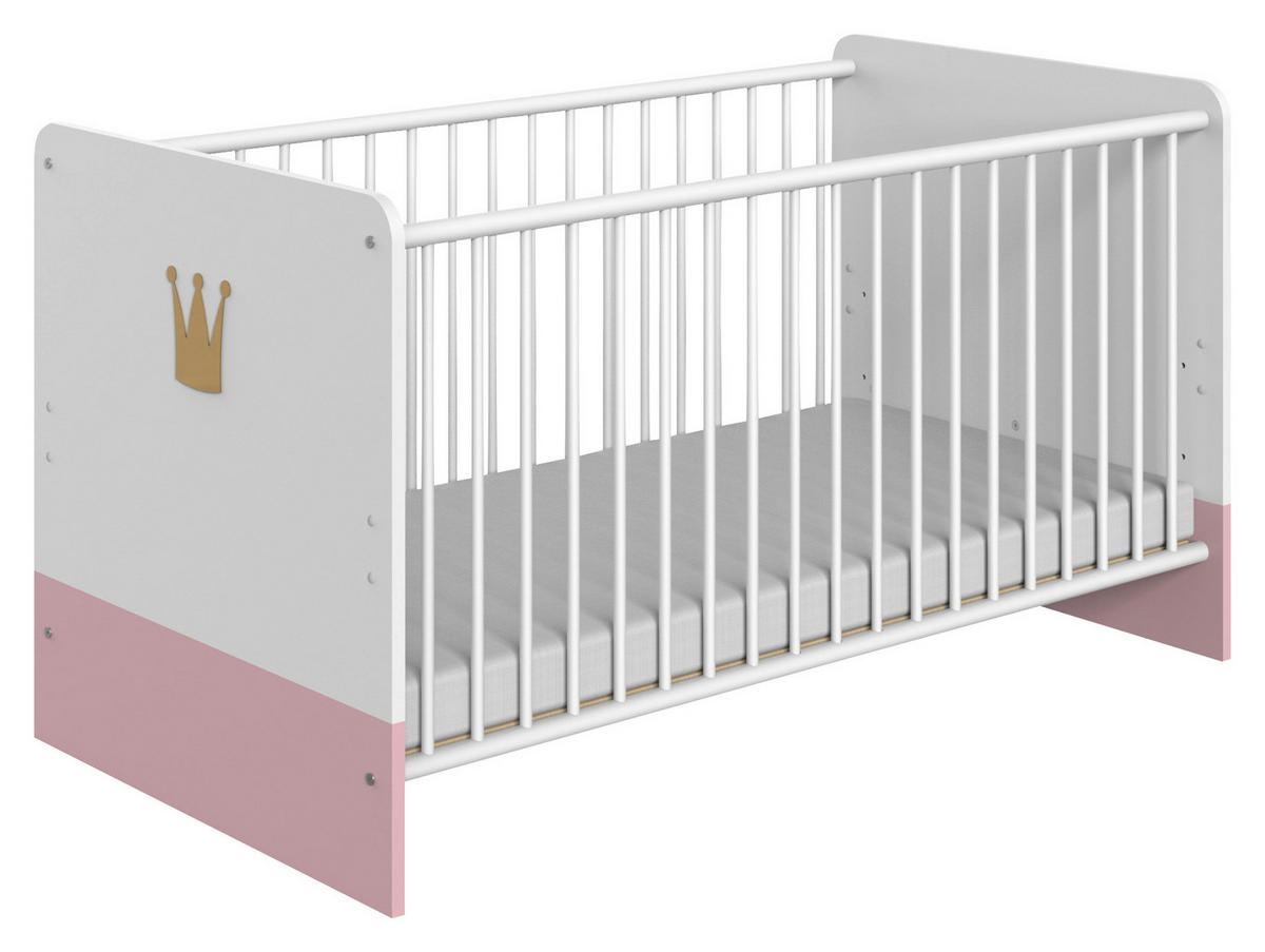 OTROŠKA POSTELJICA Cindy 80/85/144 cm roza, bela  - roza/bela, Konvencionalno, leseni material/les (80/85/144cm) - Ti'me