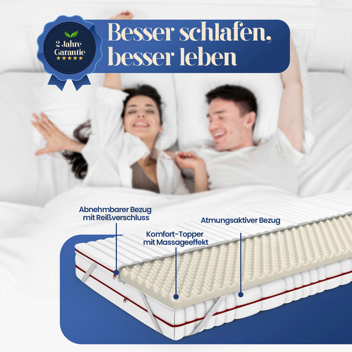 MATRATZENSET 100/200 cm  - Weiß, Basics, Textil (100/200cm) - Chameo